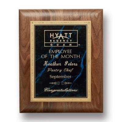 Gemstone Walnut Plaque - Walnut/Lapis