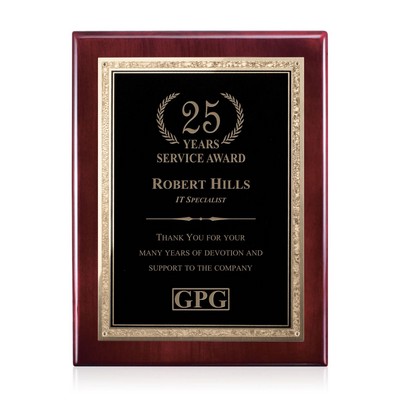 Gemstone Rosewood Plaque - Rosewood/Black Elegance